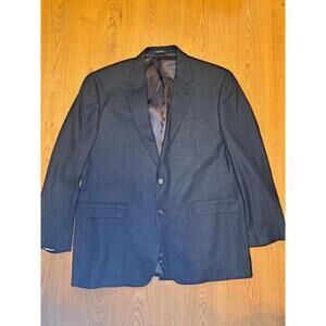 Ralph Lauren Sport Coat Mens 46R Gray 100% Silk Herringbone